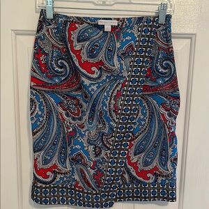 Paisley Print Blue Skirt
